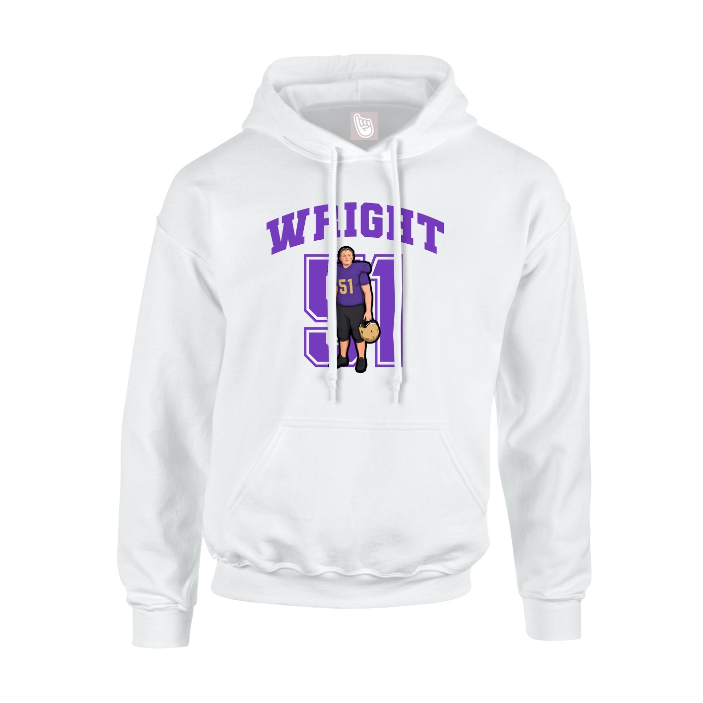 Hoodie — Number in White