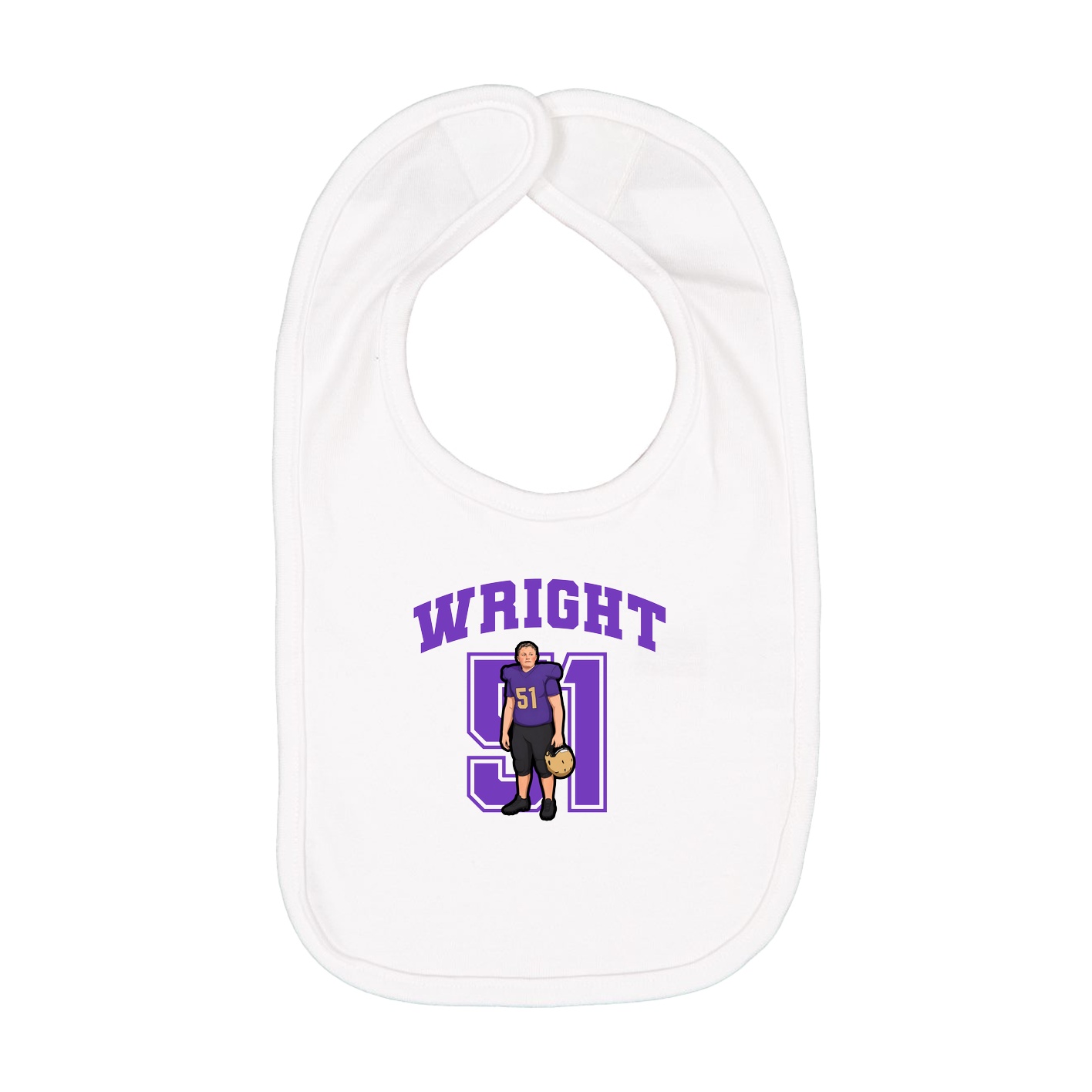 Infant Bib — Number in White