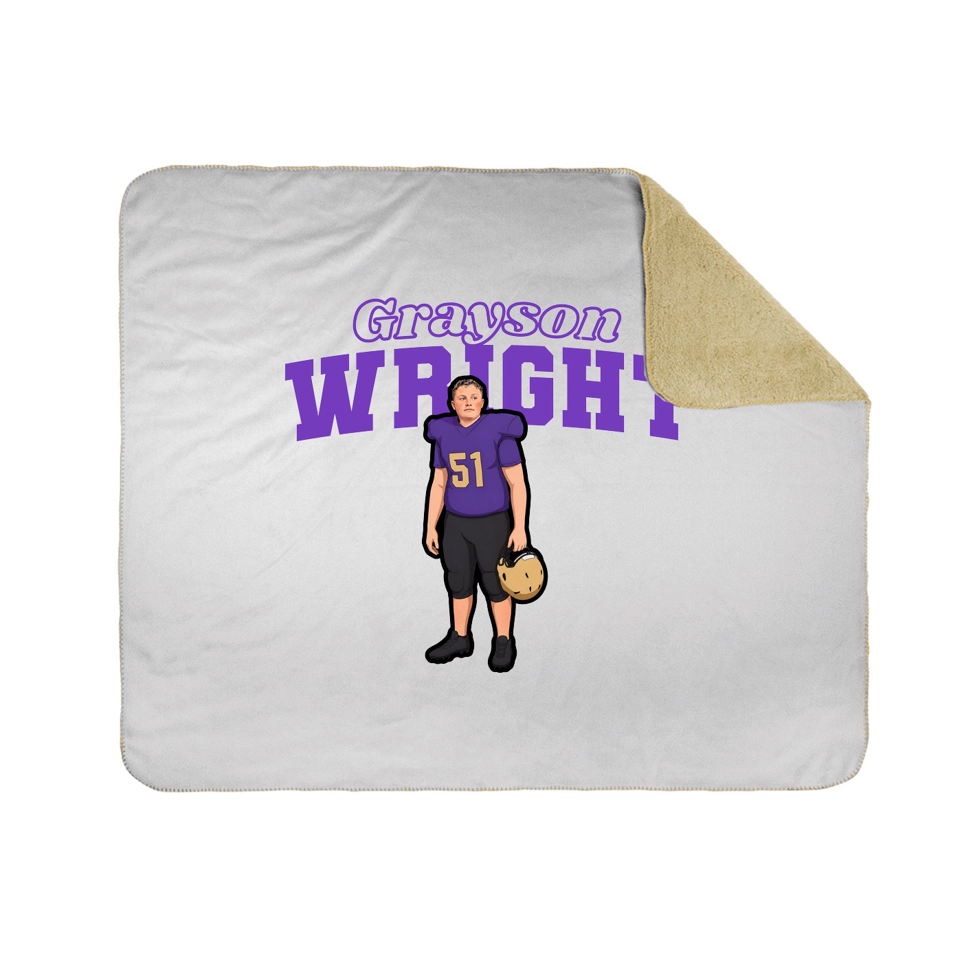 Throw Blanket — Name Arch in White