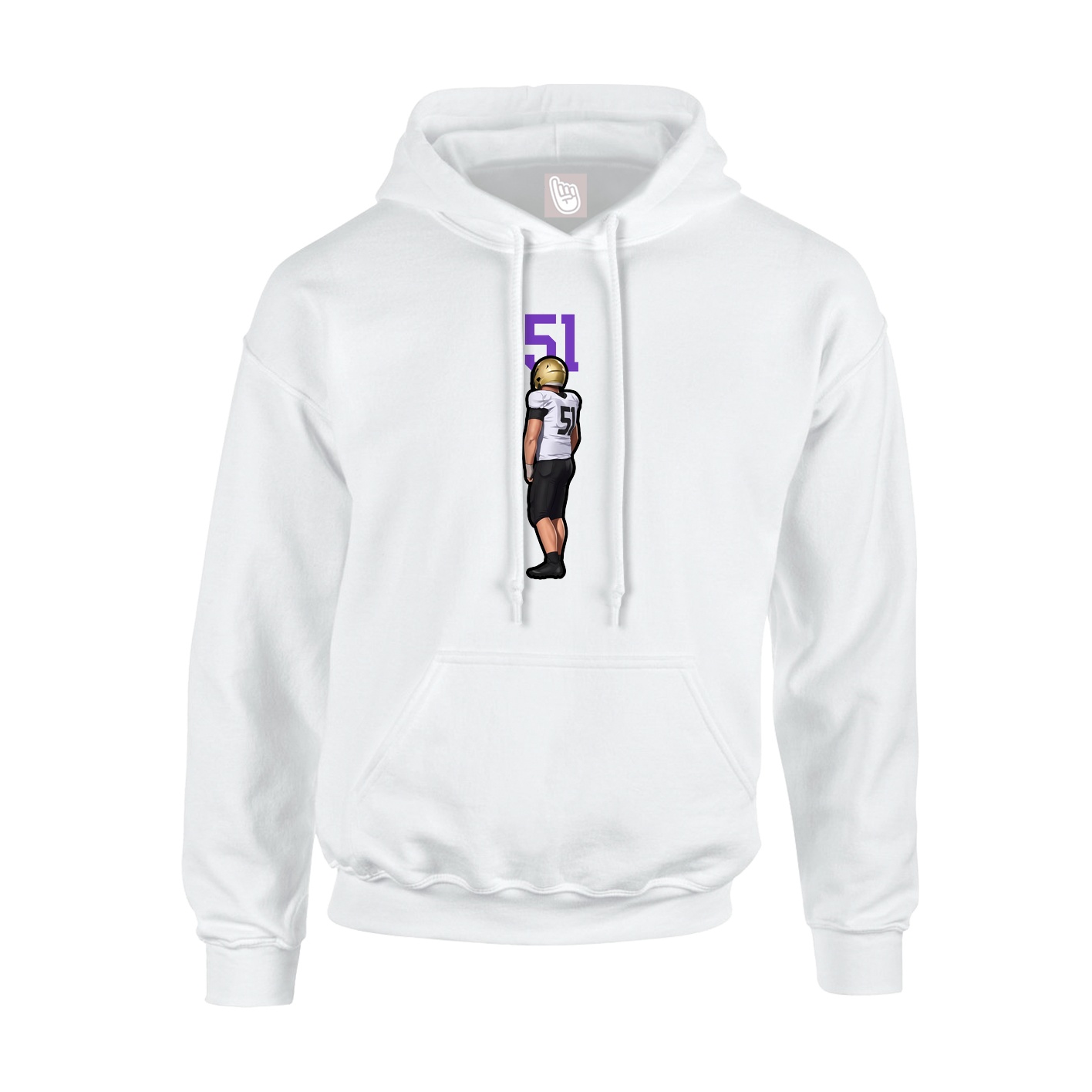 Hoodie — Number Top in White