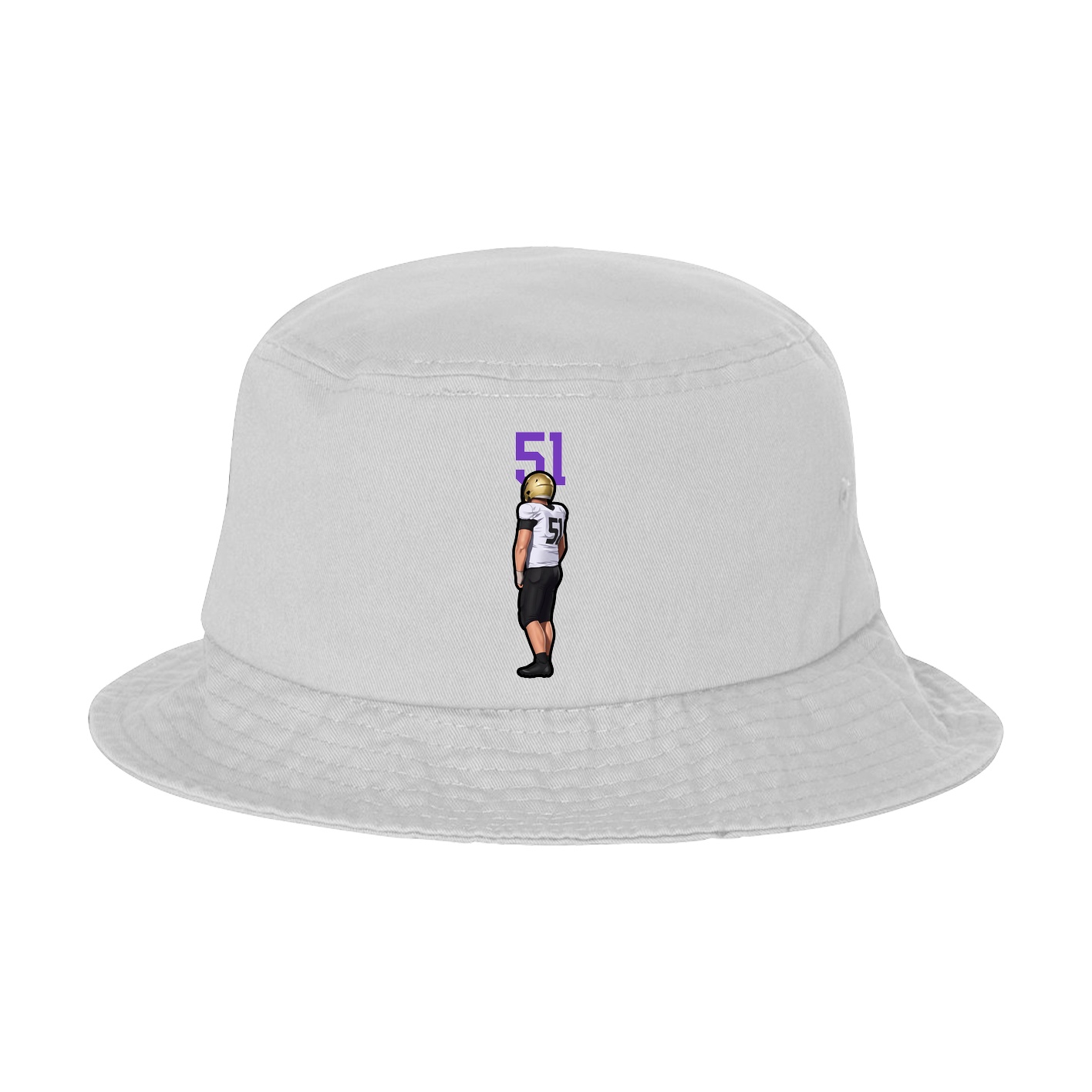 Bucket Cap — Number Top in White