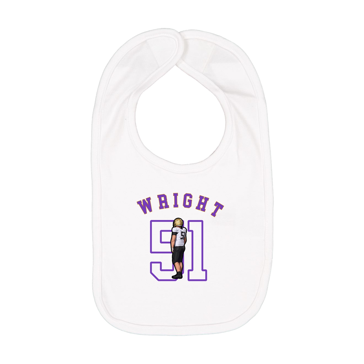 Infant Bib — Shirsey Arch in White