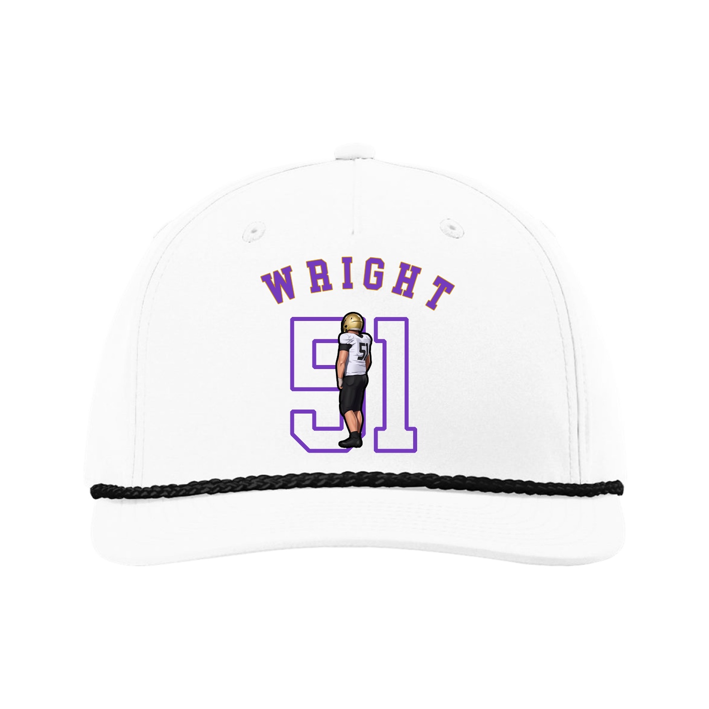 Five-Panel Classic Rope Cap — Shirsey Arch in White