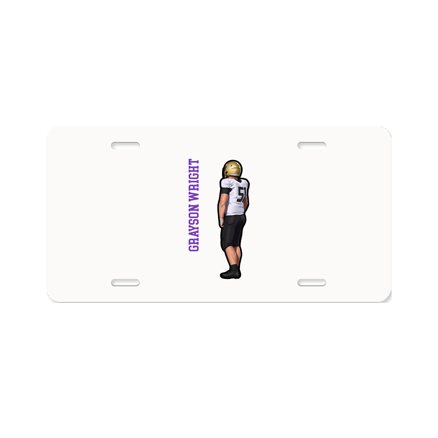 License Plate — Name Vertical in Classic