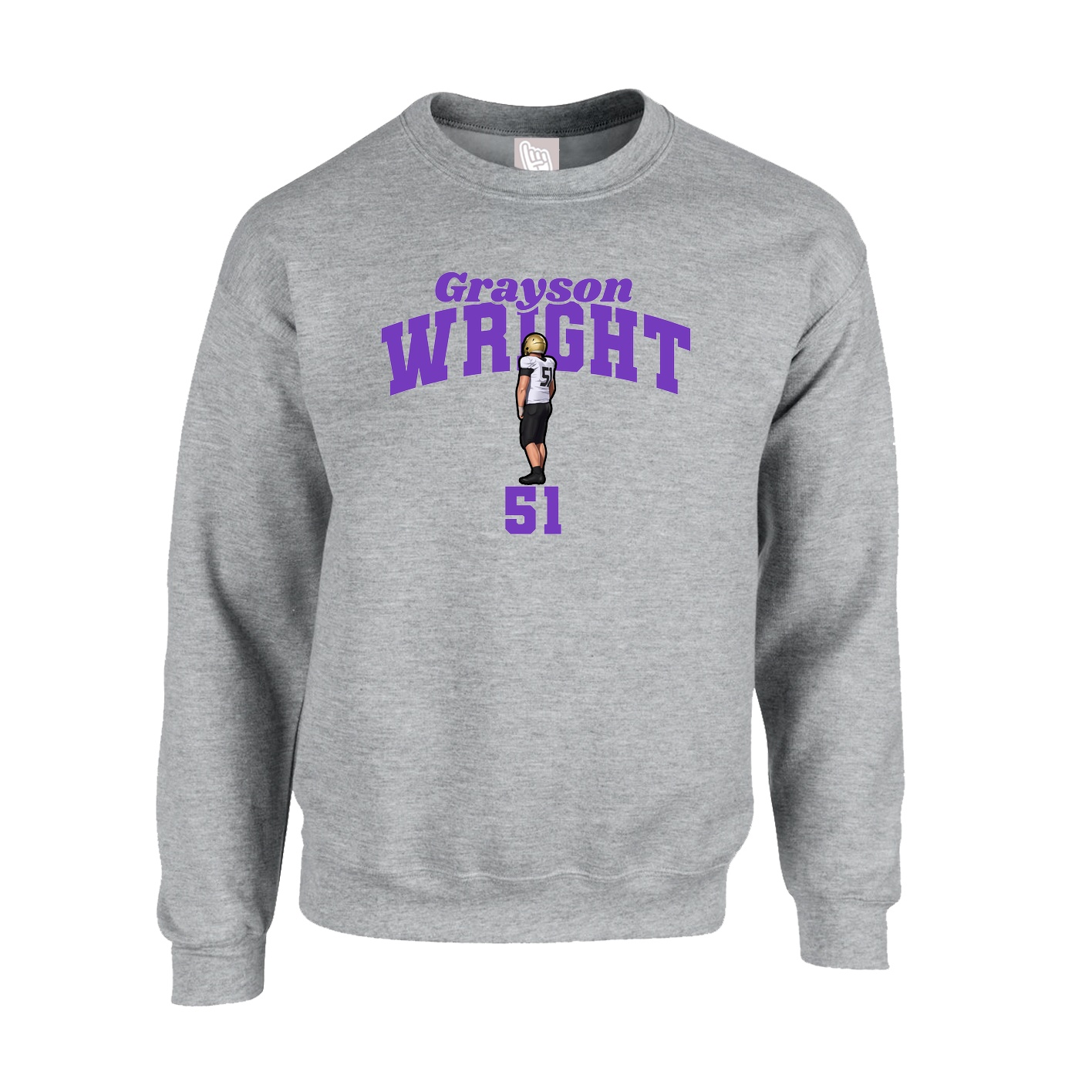 Fleece Crew — Signature Arch in Grey