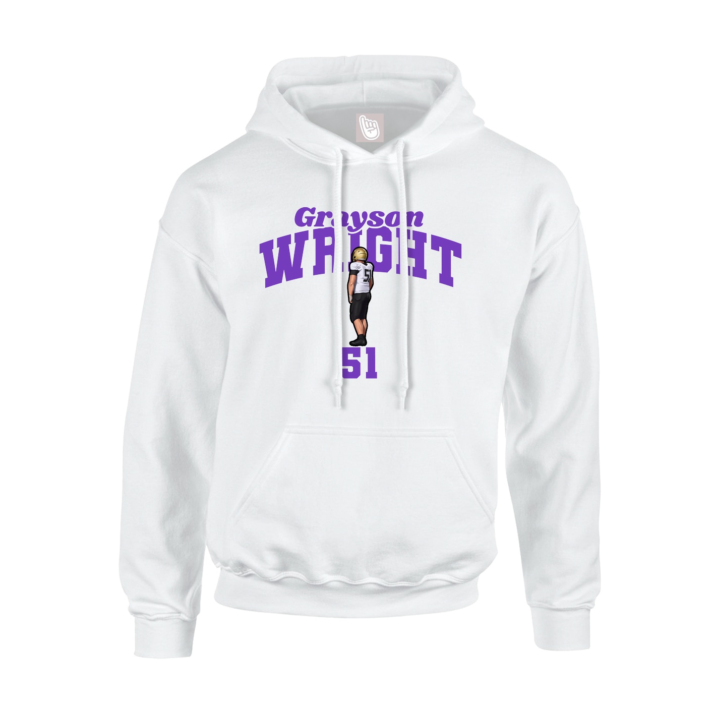 Youth Hoodie — Signature Arch in White