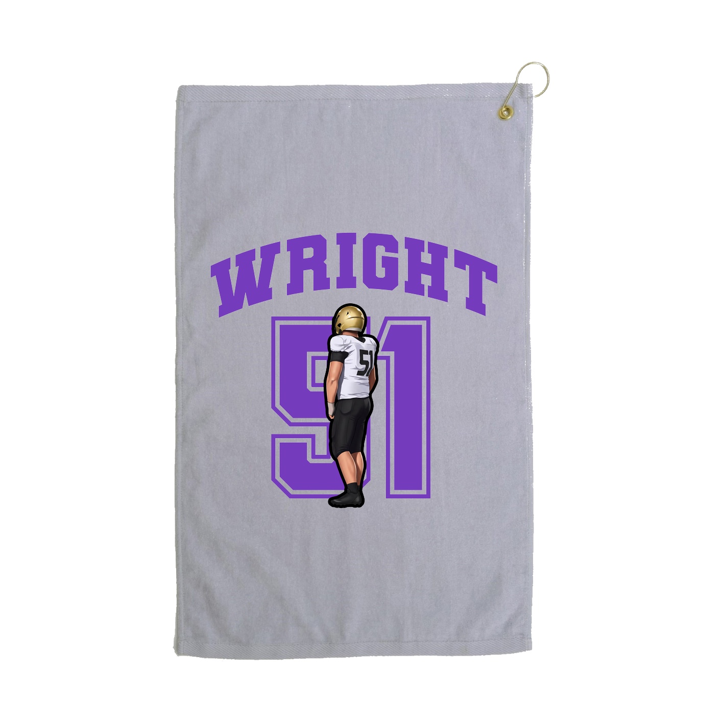 Golf Towel — Number in Grey
