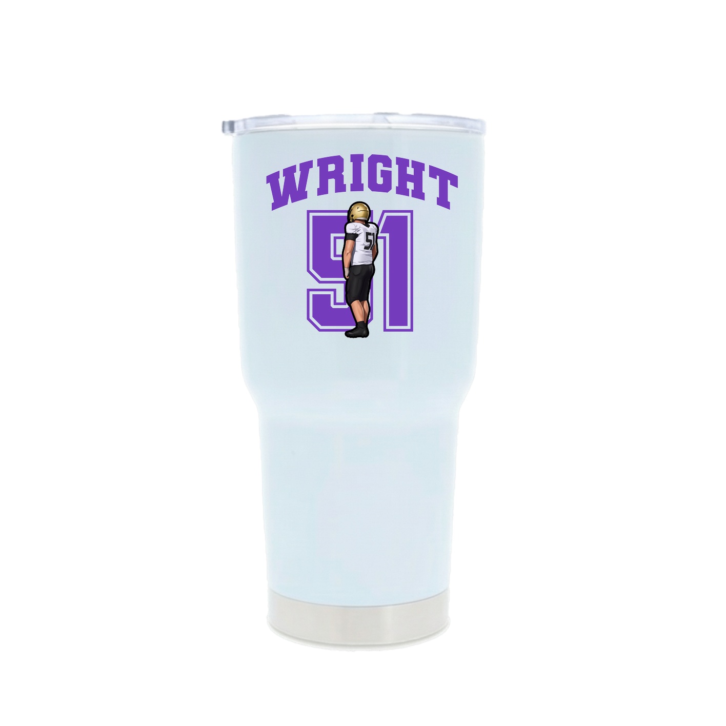30oz Stainless Steel Tumbler — Number in White