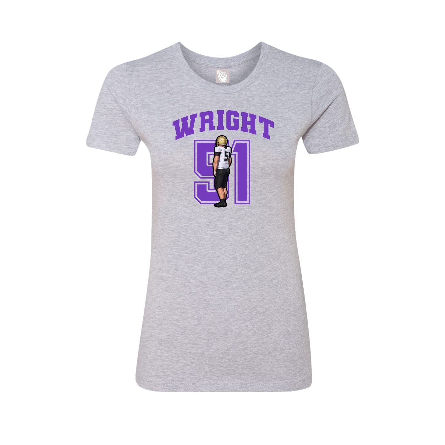 Fitted Women's Tee — Number in Grey