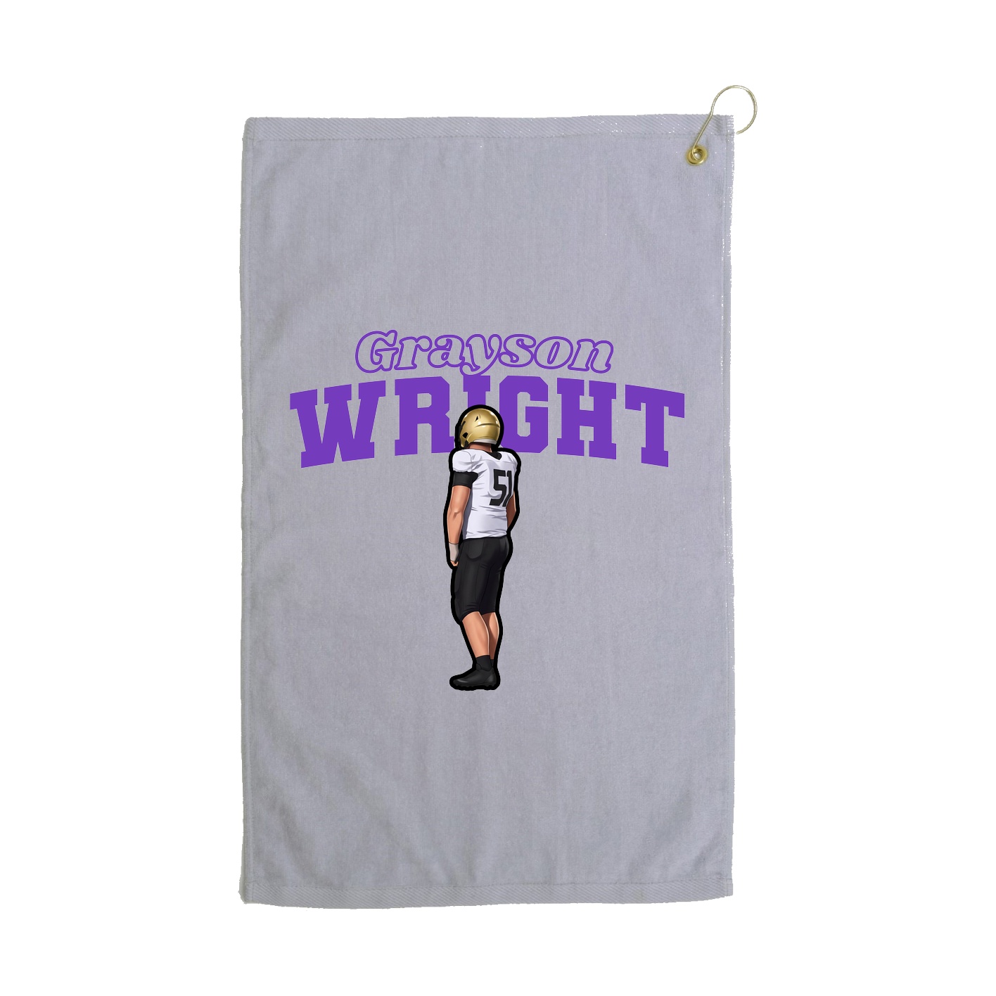 Golf Towel — Name Arch in Grey