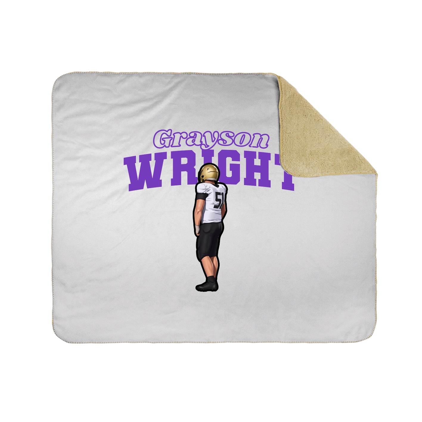 Throw Blanket — Name Arch in White
