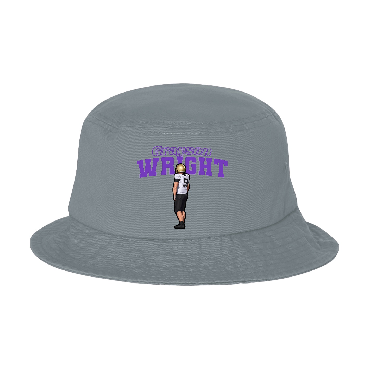 Bucket Cap — Name Arch in Grey