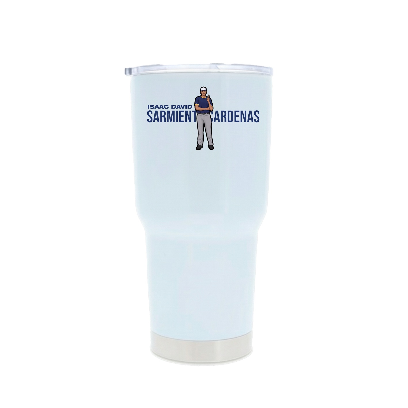 30oz Stainless Steel Tumbler — Player Name in White