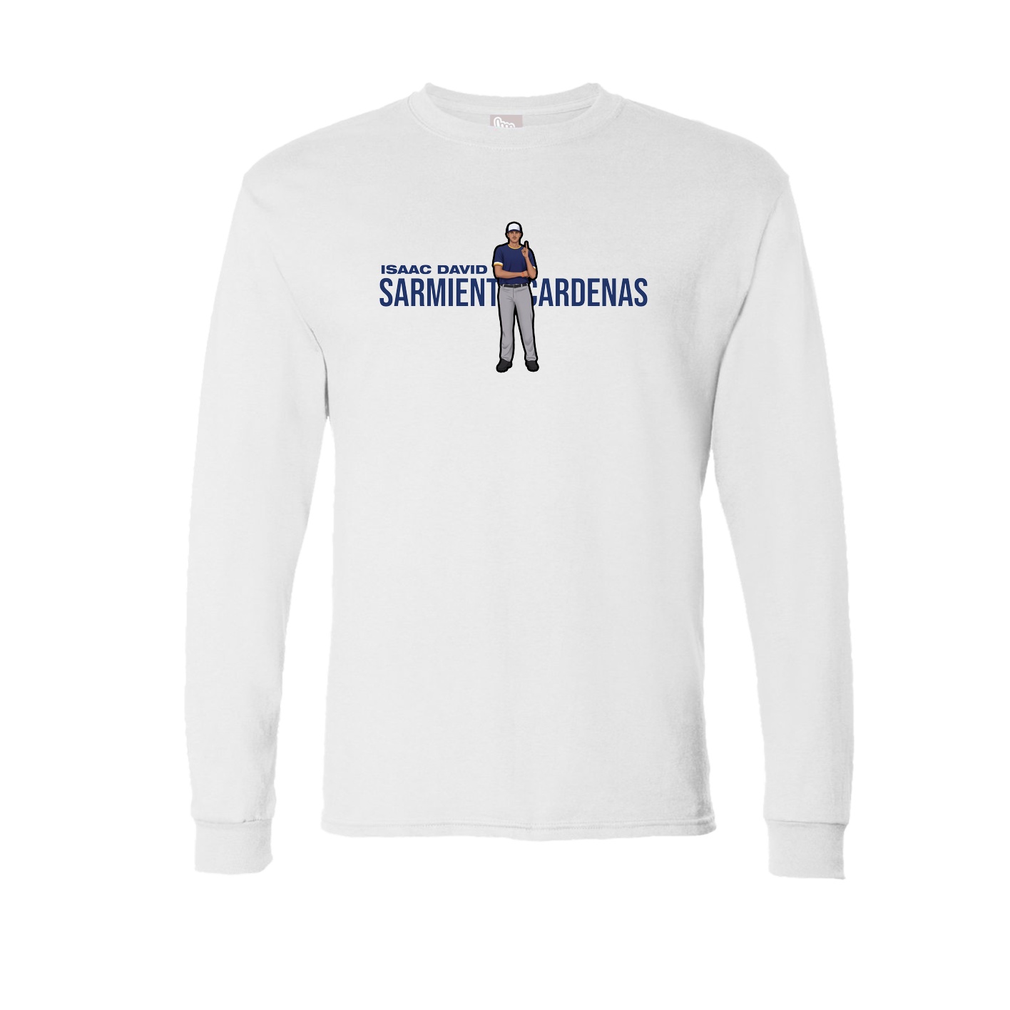 Long Sleeve Tee — Player Name in White