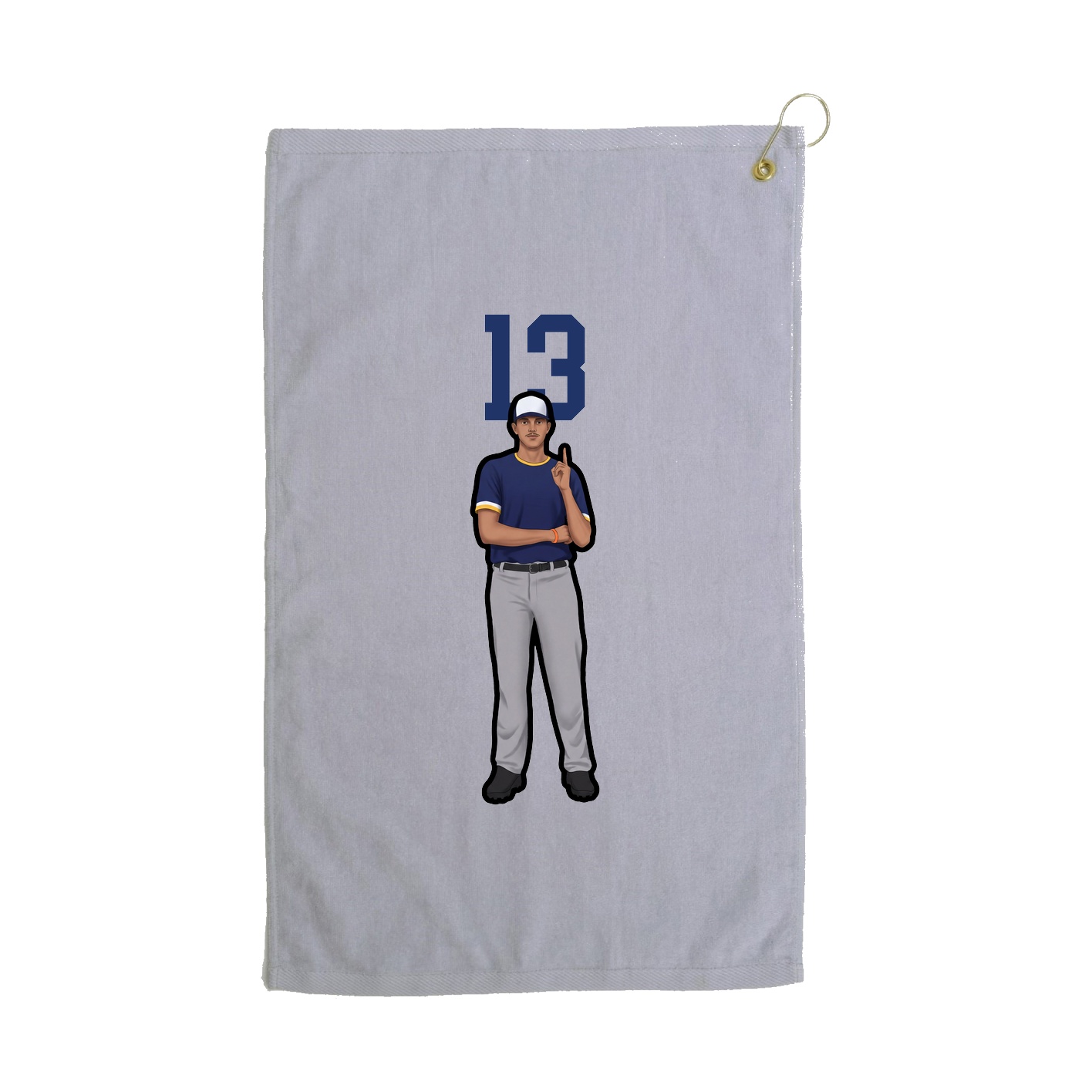Golf Towel — Number Top in Grey