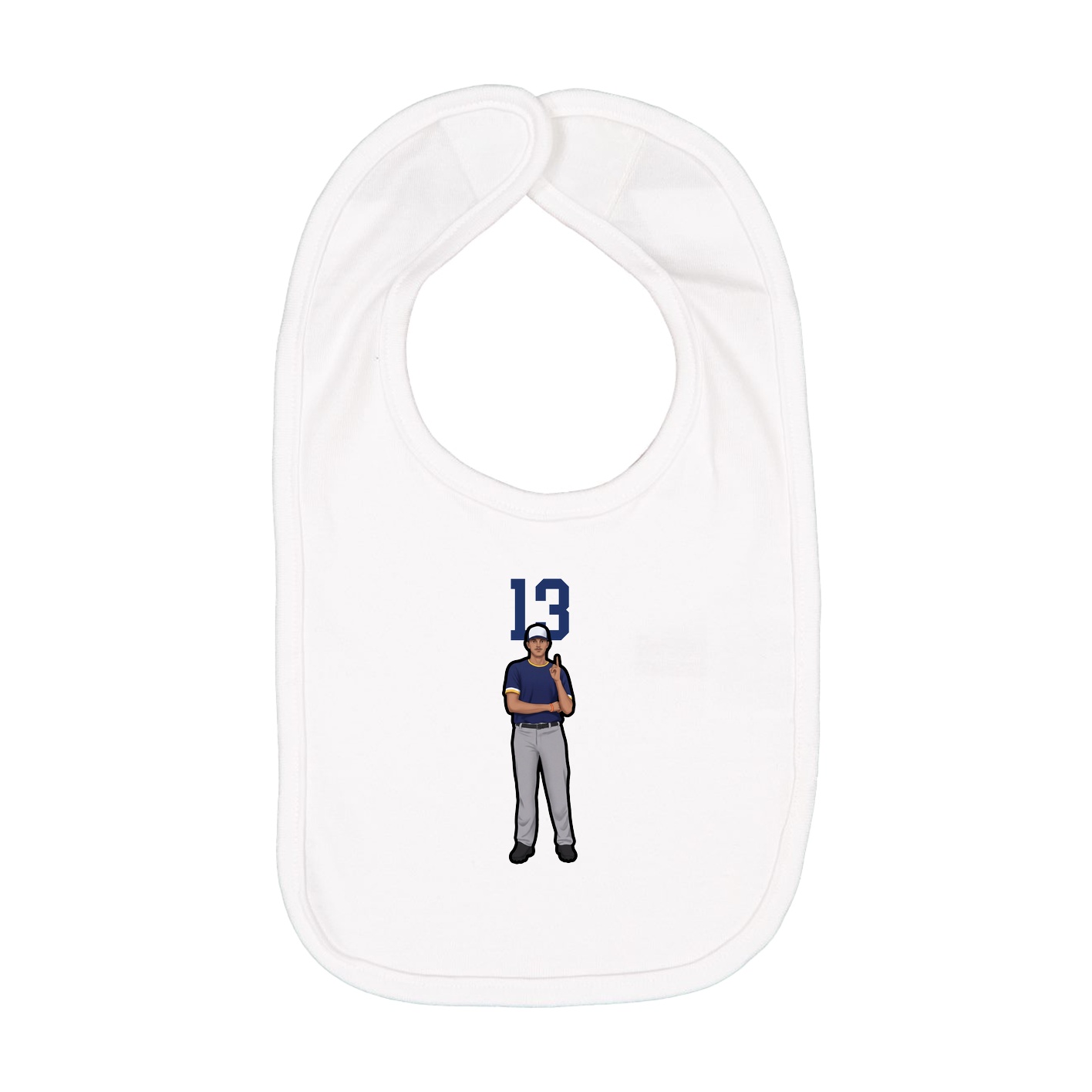 Infant Bib — Number Top in White