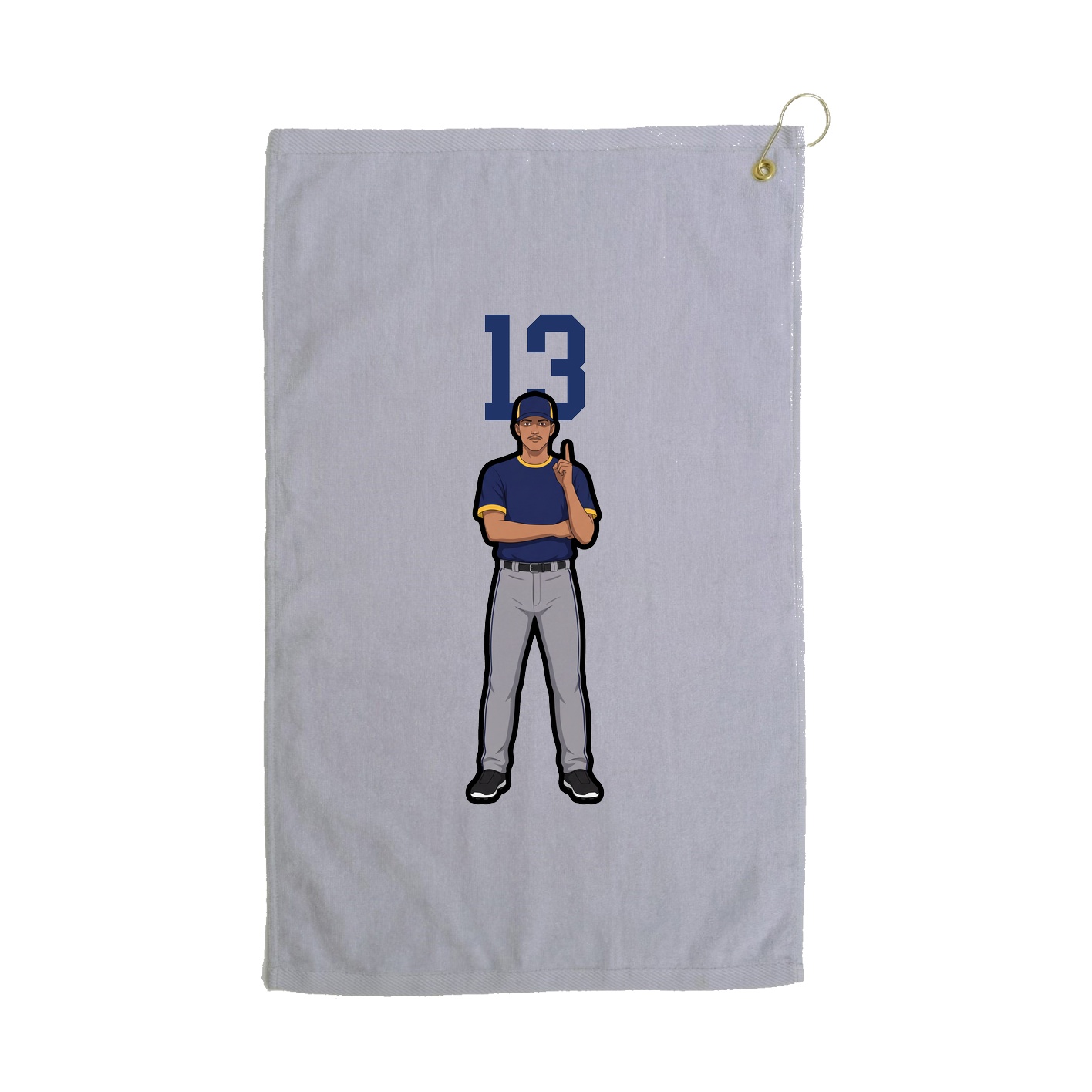 Golf Towel — Number Top in Grey