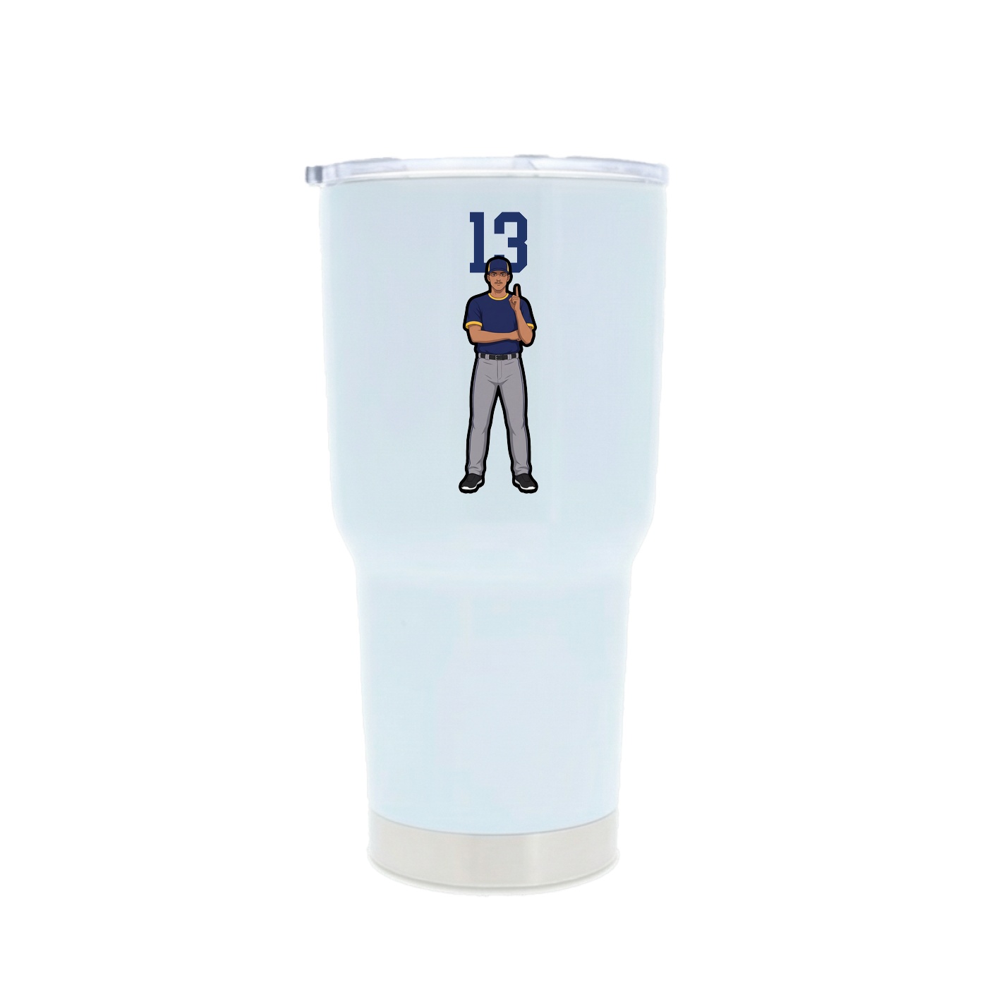 30oz Stainless Steel Tumbler — Number Top in White
