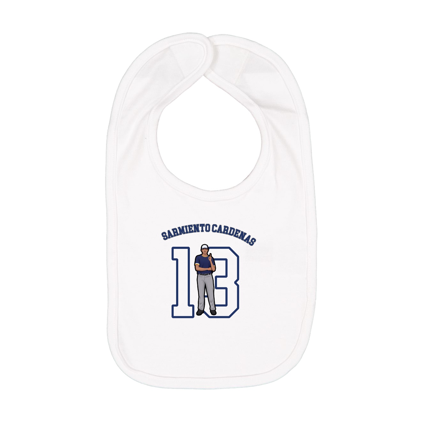 Infant Bib — Shirsey Arch in White