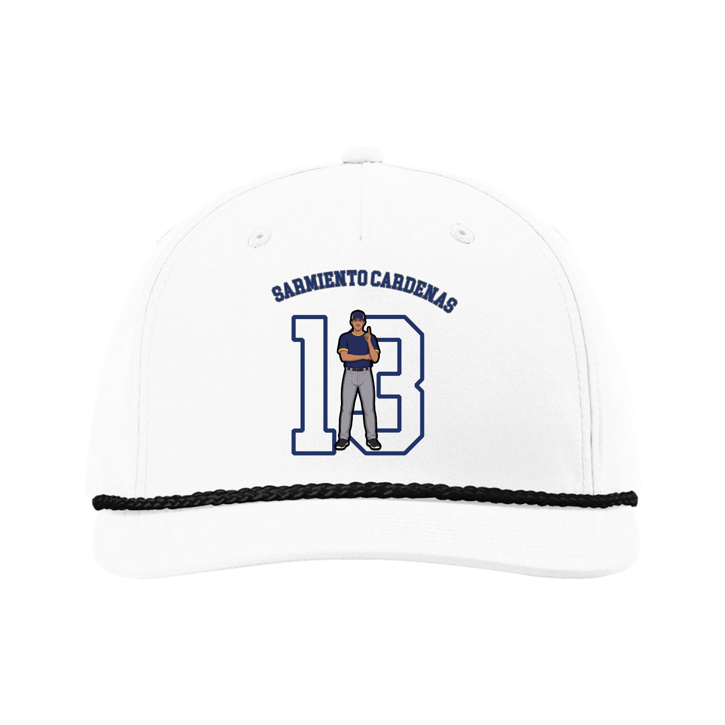 Five-Panel Classic Rope Cap — Shirsey Arch in White