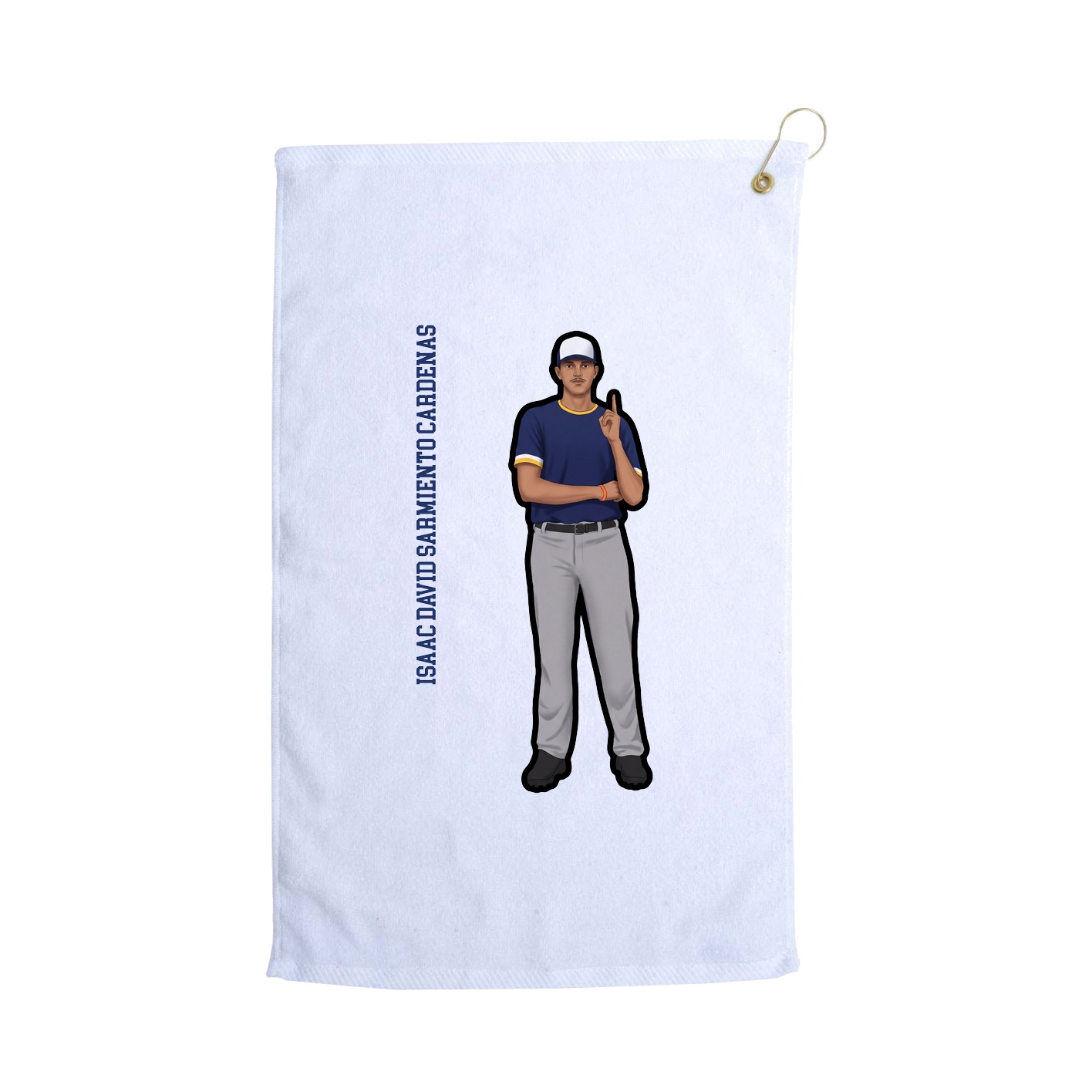 Golf Towel — Name Vertical in White