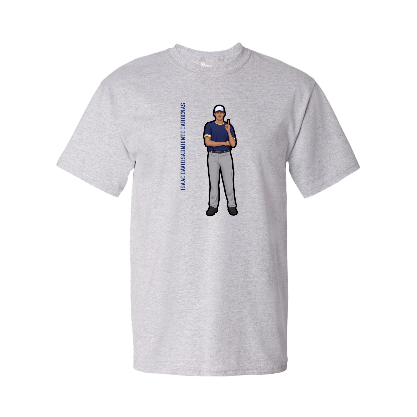 Tee — Name Vertical in Grey
