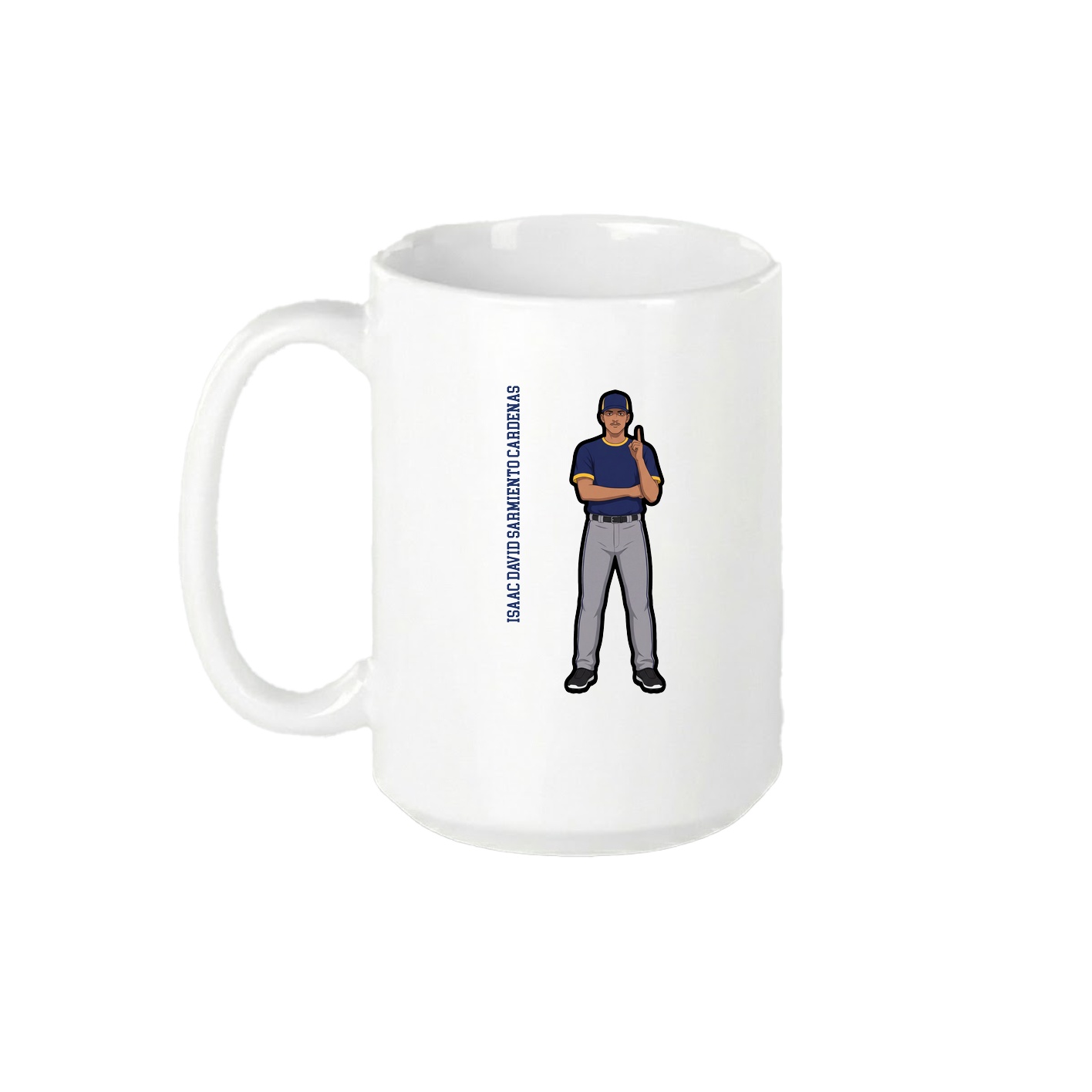 15oz Coffee Mug — Name Vertical in White
