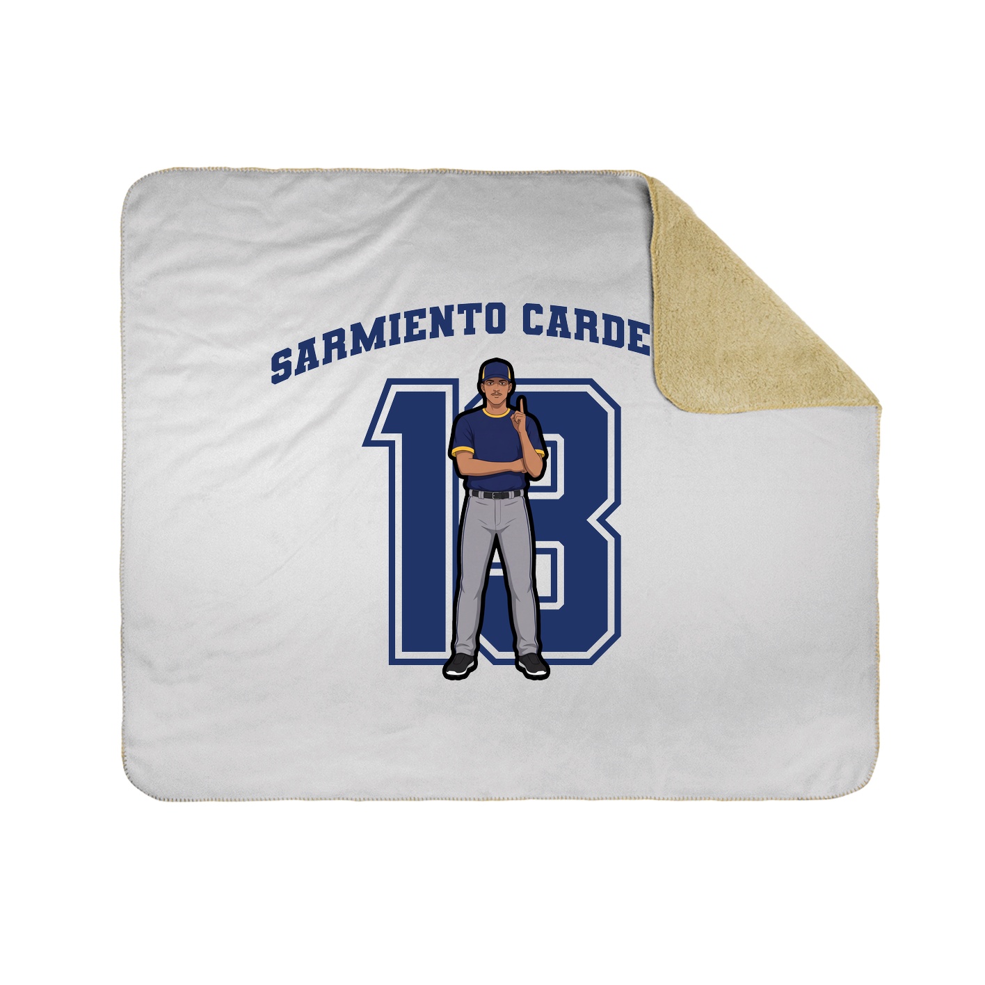 Throw Blanket — Number in White