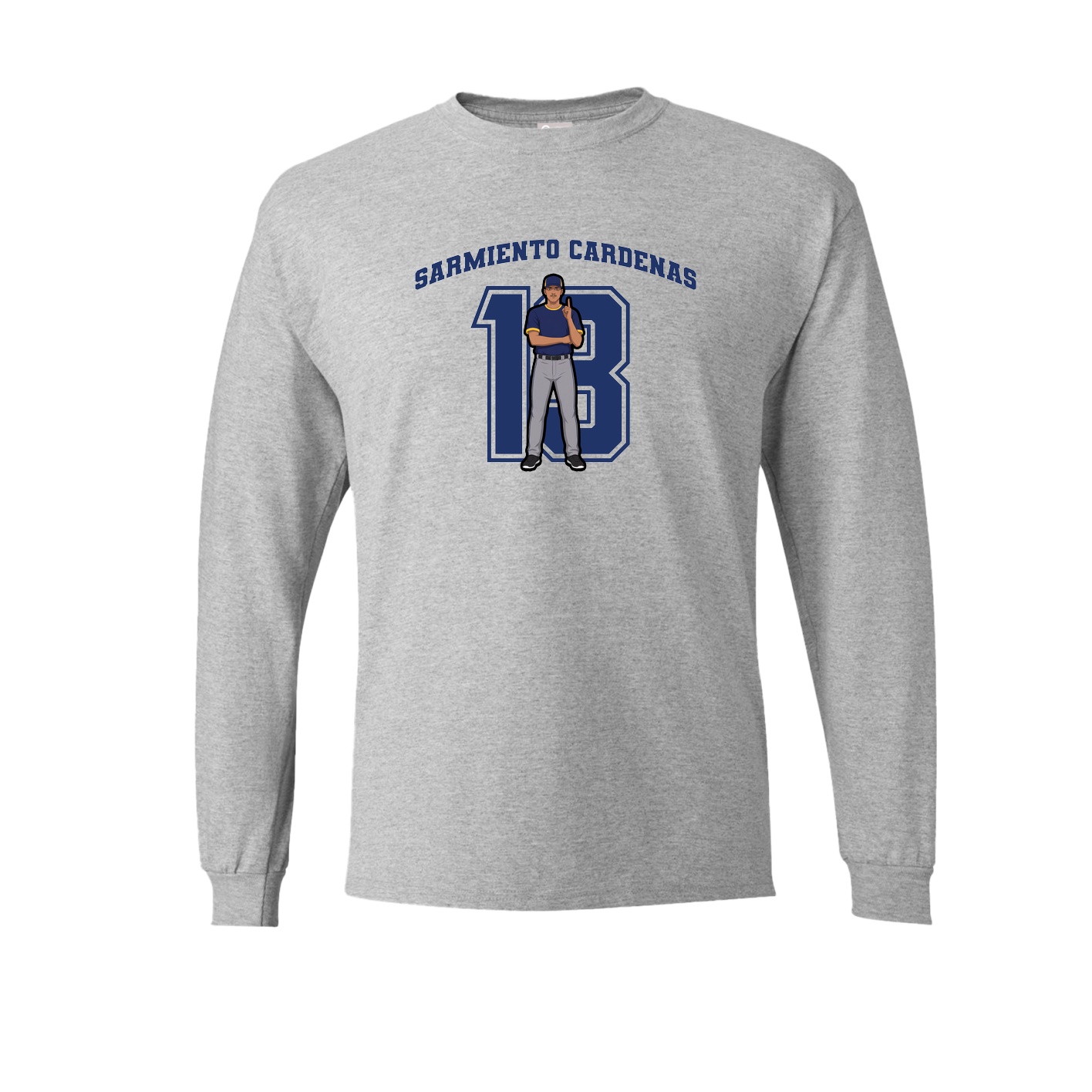 Long Sleeve Tee — Number in Grey