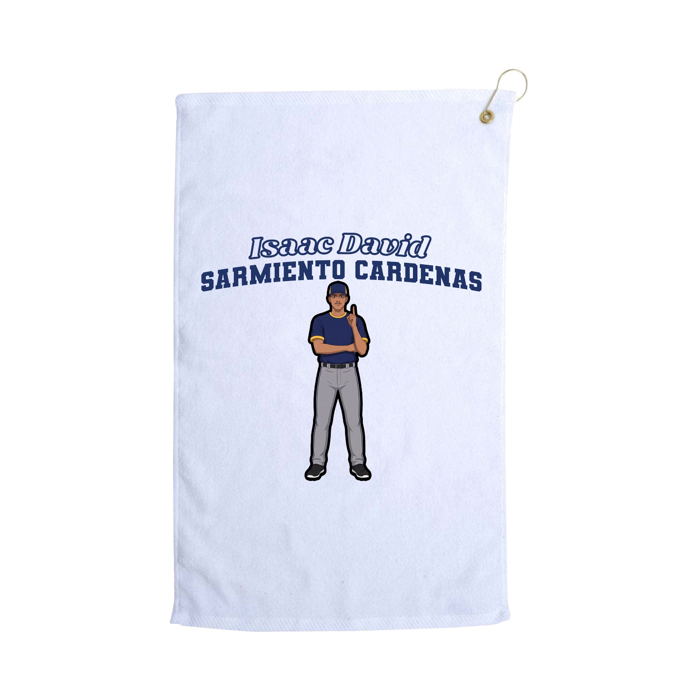 Golf Towel — Name Arch in White