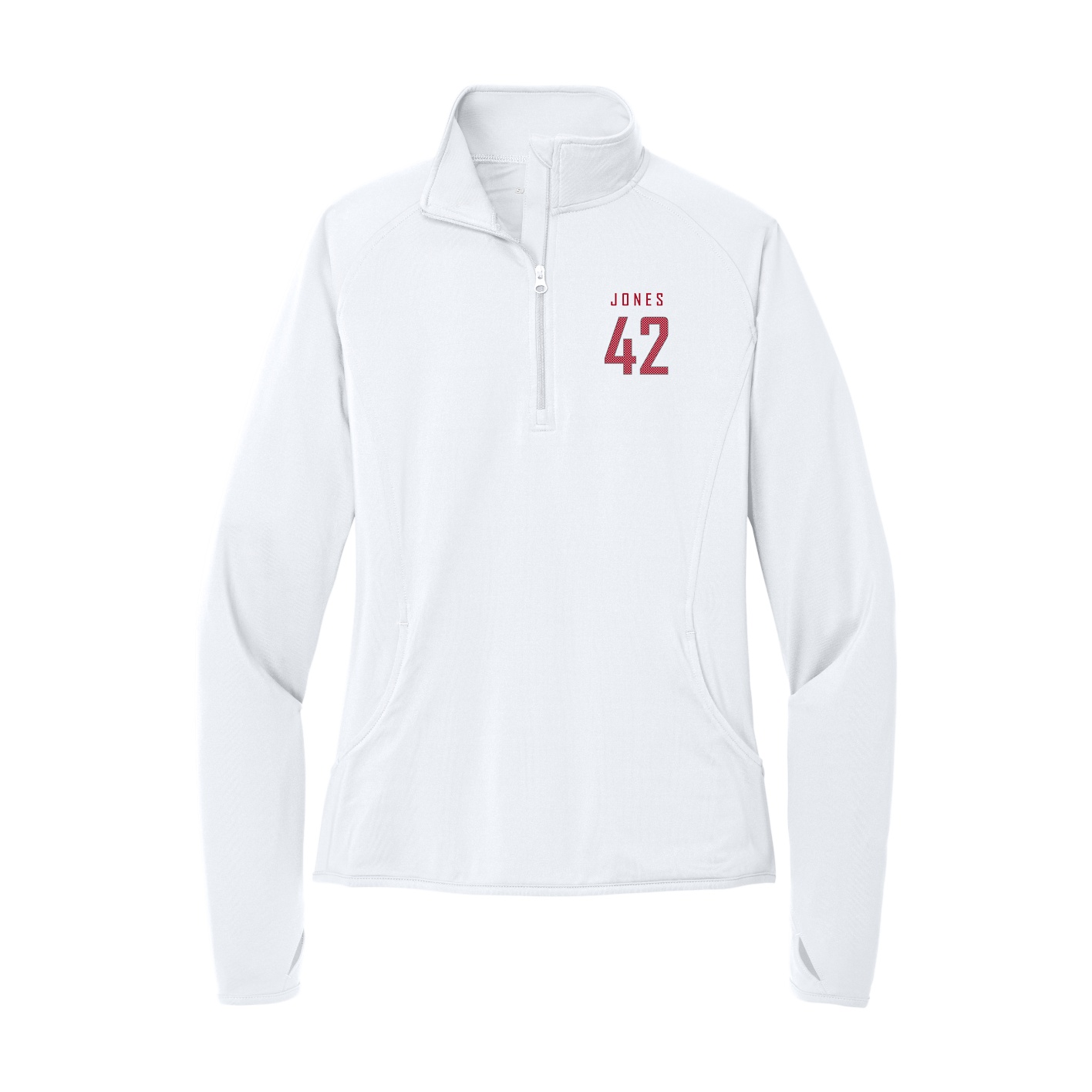 Women's Q-Zip Pullover — Mesh Shirsey in White