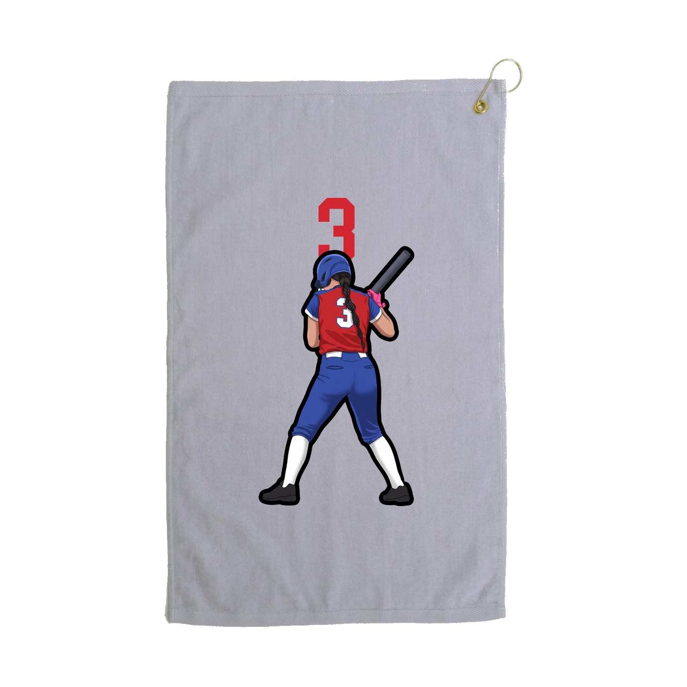 Golf Towel — Number Top in Grey
