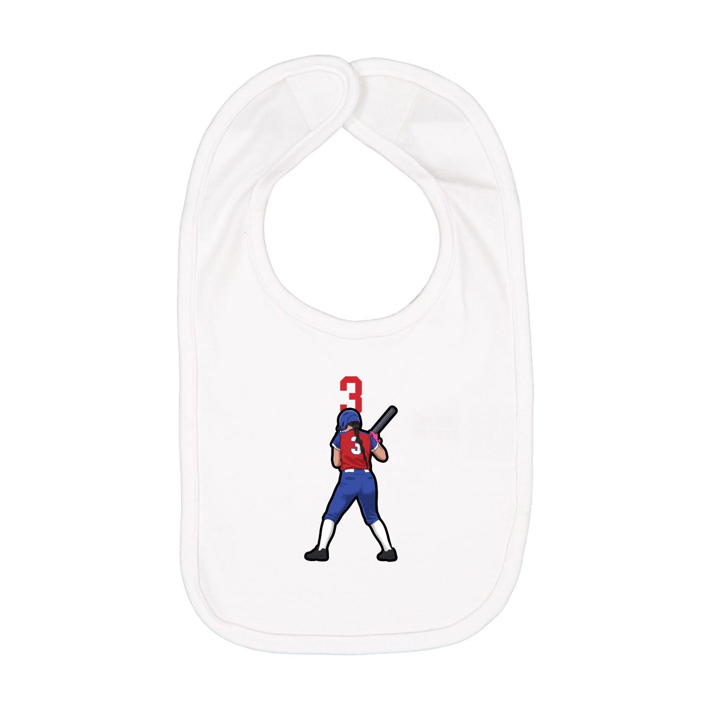 Infant Bib — Number Top in White