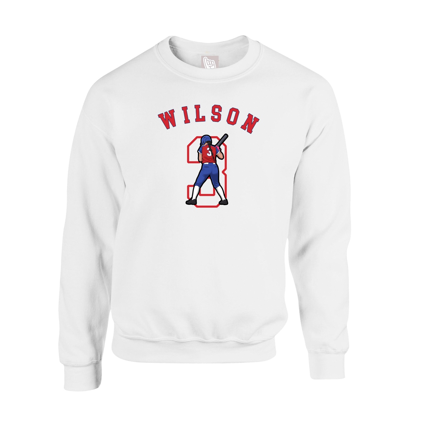 Fleece Crew — Shirsey Arch in White