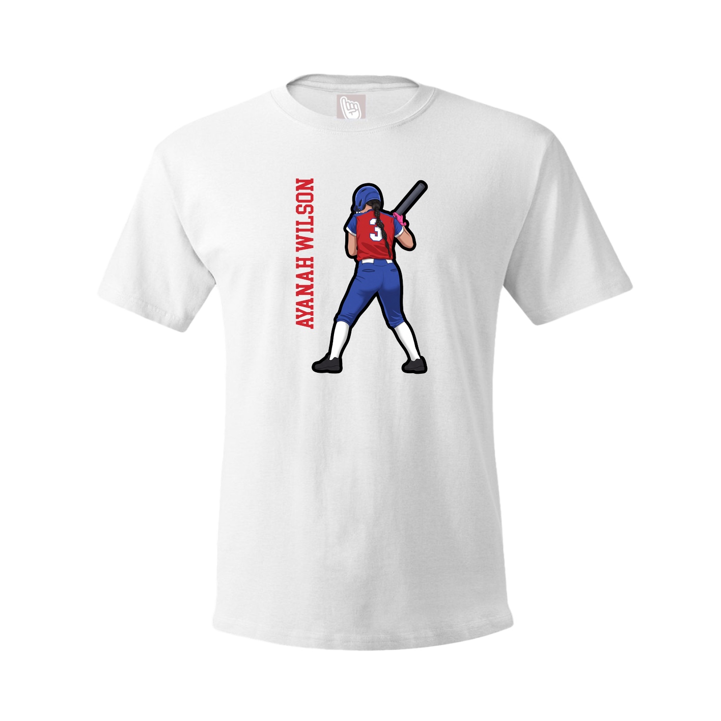 Tee — Name Vertical in White