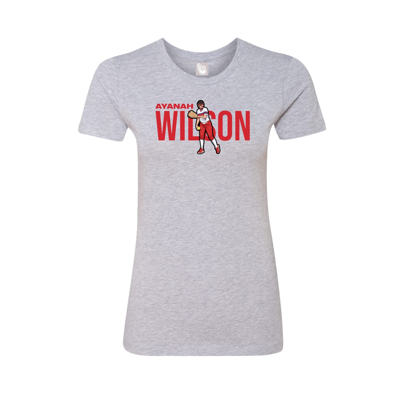 Fitted Women's Tee — Player Name in Grey