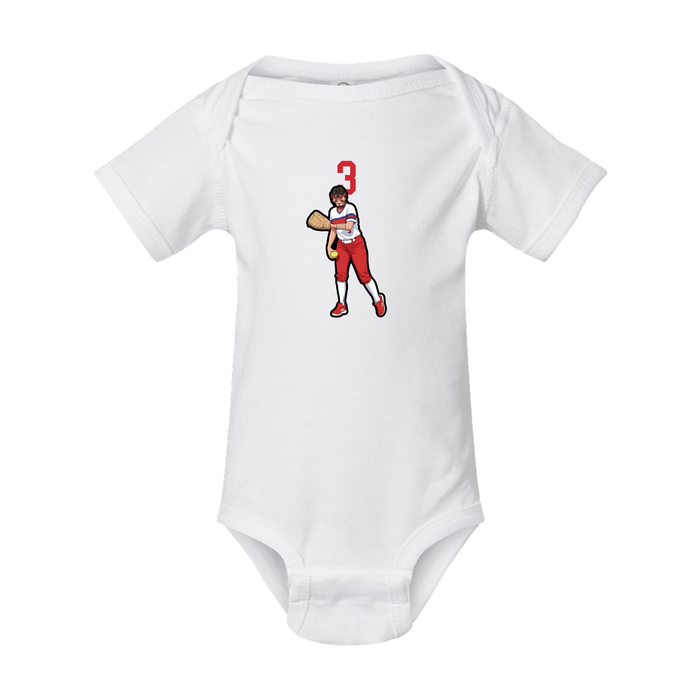Baby Onesie — Number Top in White