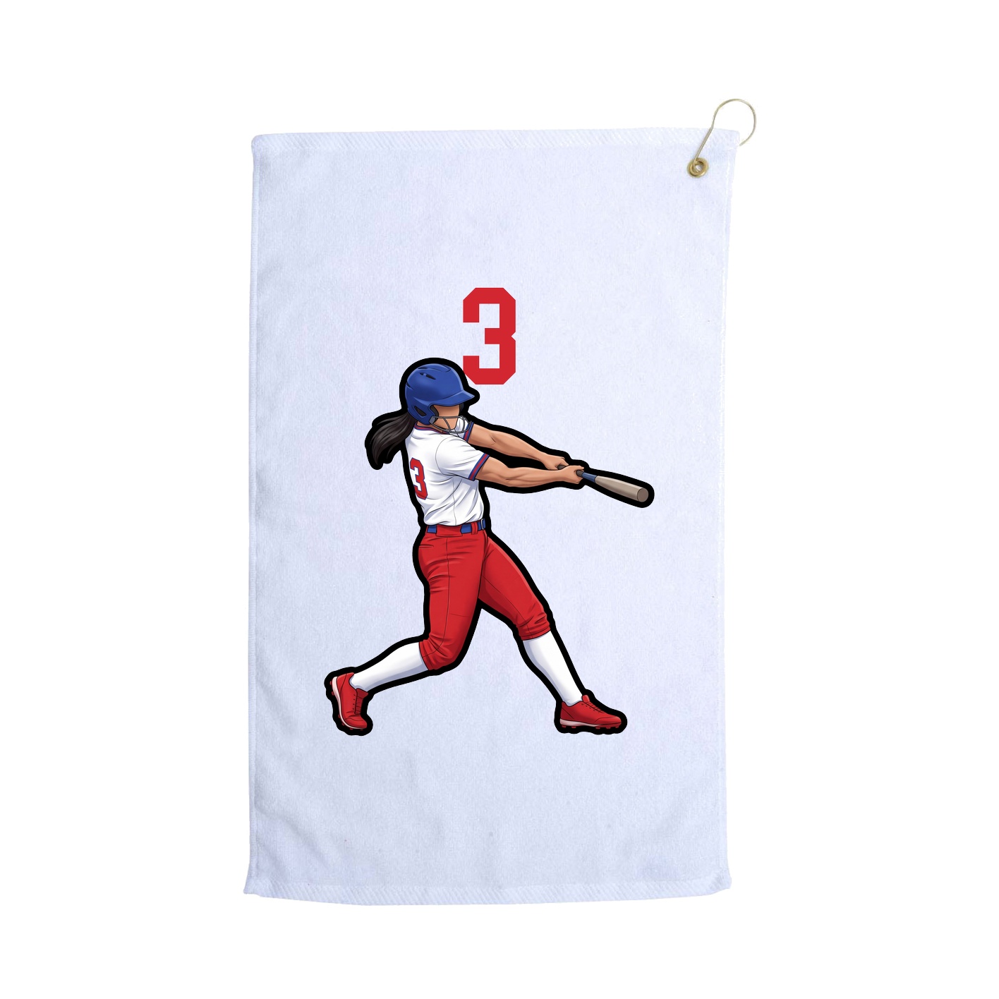 Golf Towel — Number Top in White
