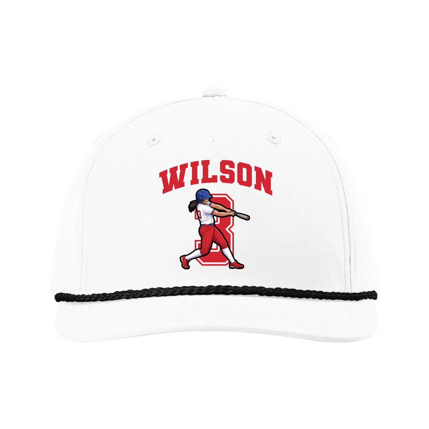 Five-Panel Classic Rope Cap — Number in White