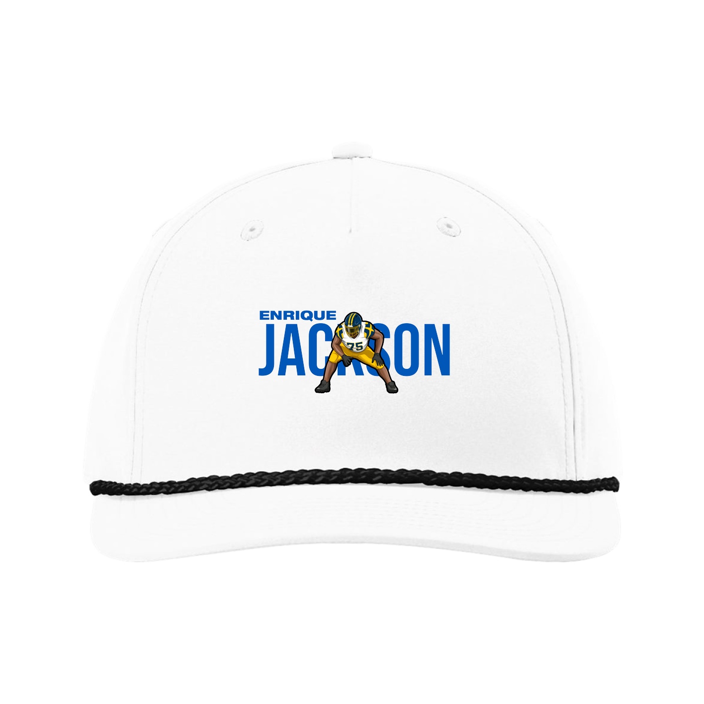 Five-Panel Classic Rope Cap — Player Name in White