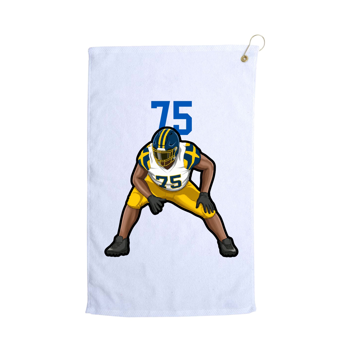 Golf Towel — Number Top in White