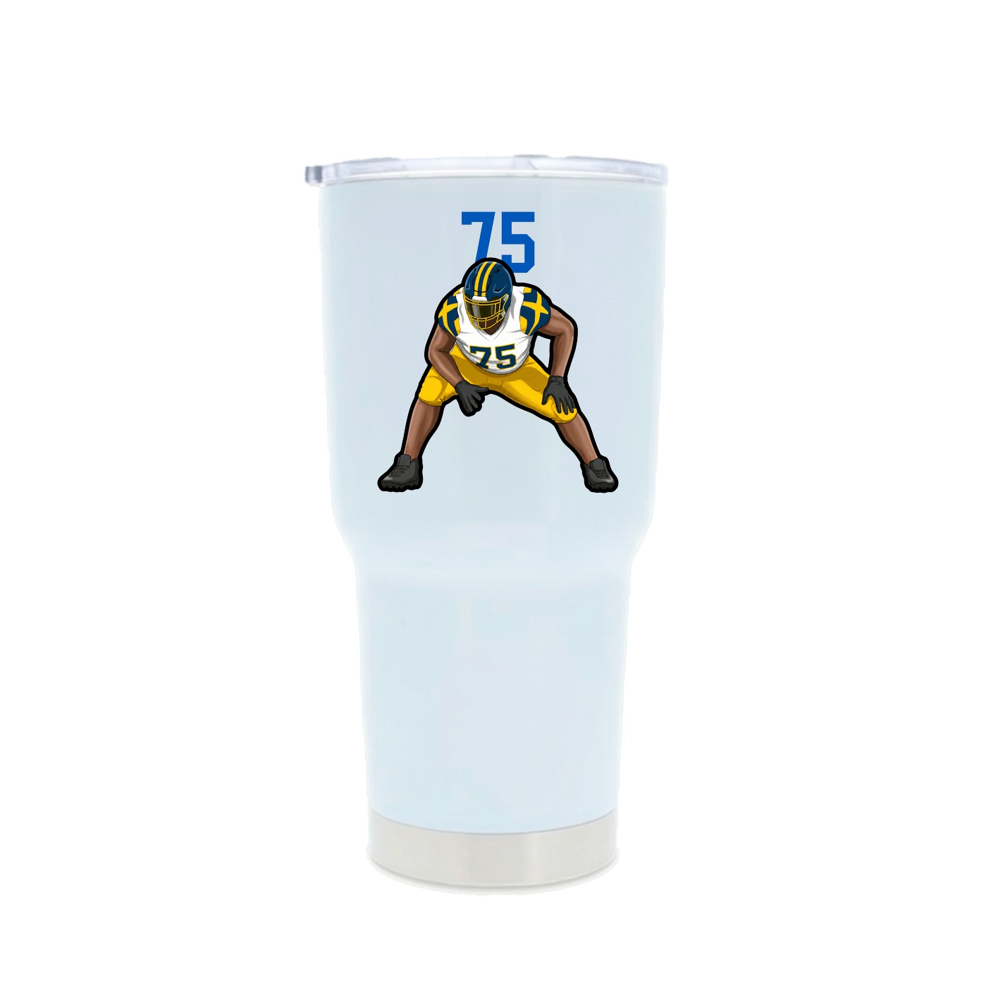 30oz Stainless Steel Tumbler — Number Top in White