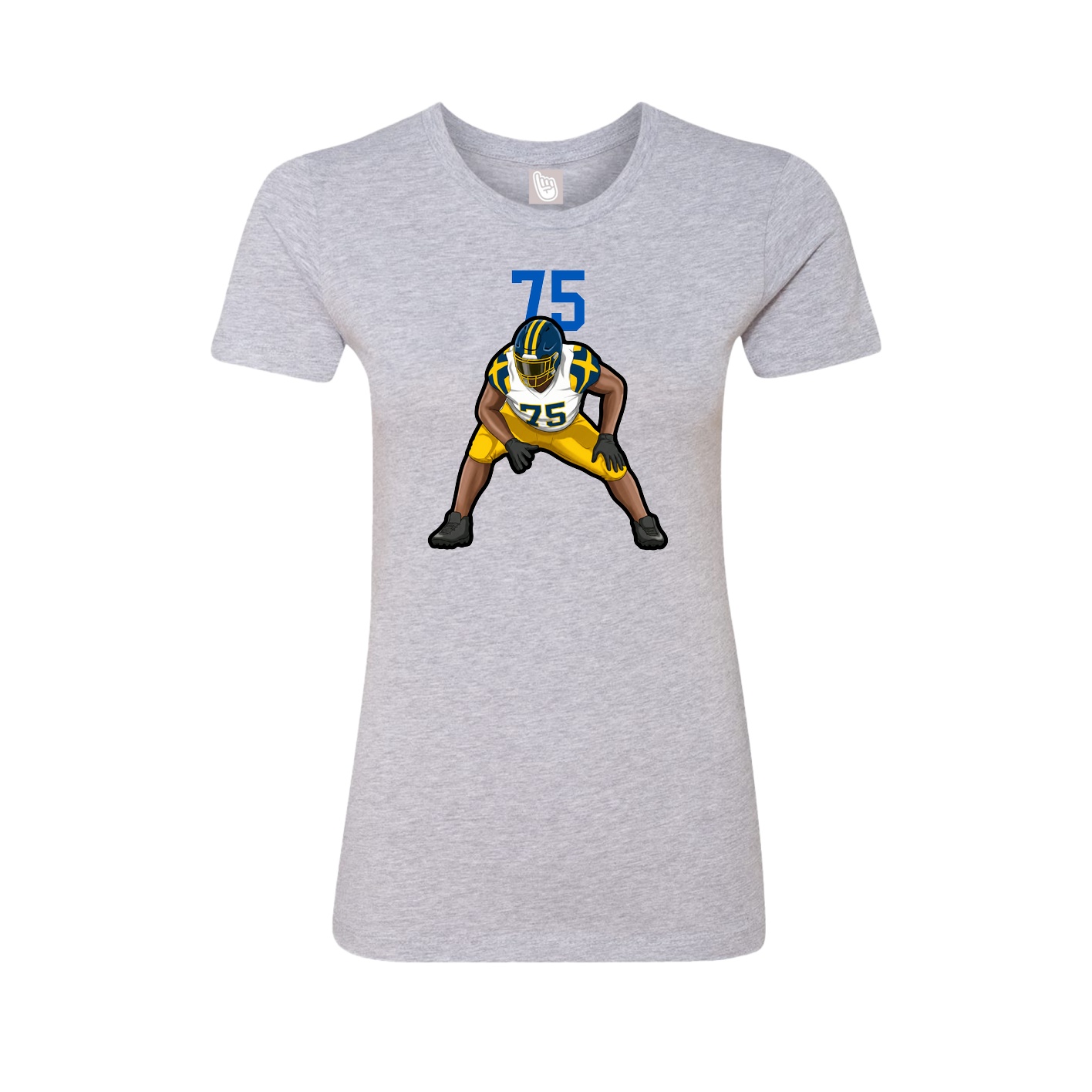 Fitted Women's Tee — Number Top in Grey