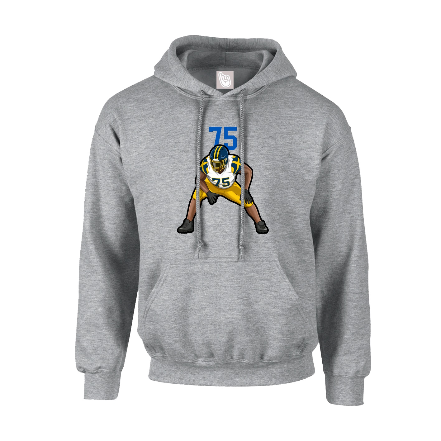 Youth Hoodie — Number Top in Grey