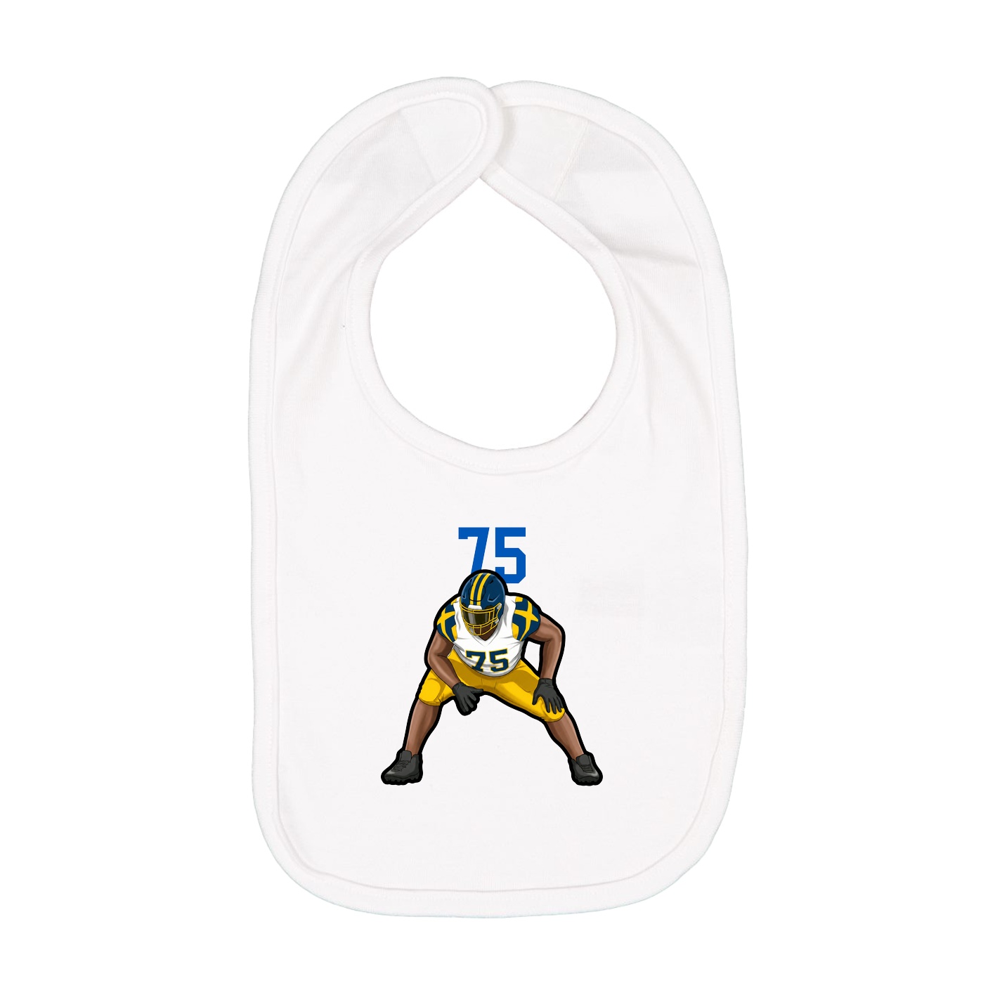 Infant Bib — Number Top in White