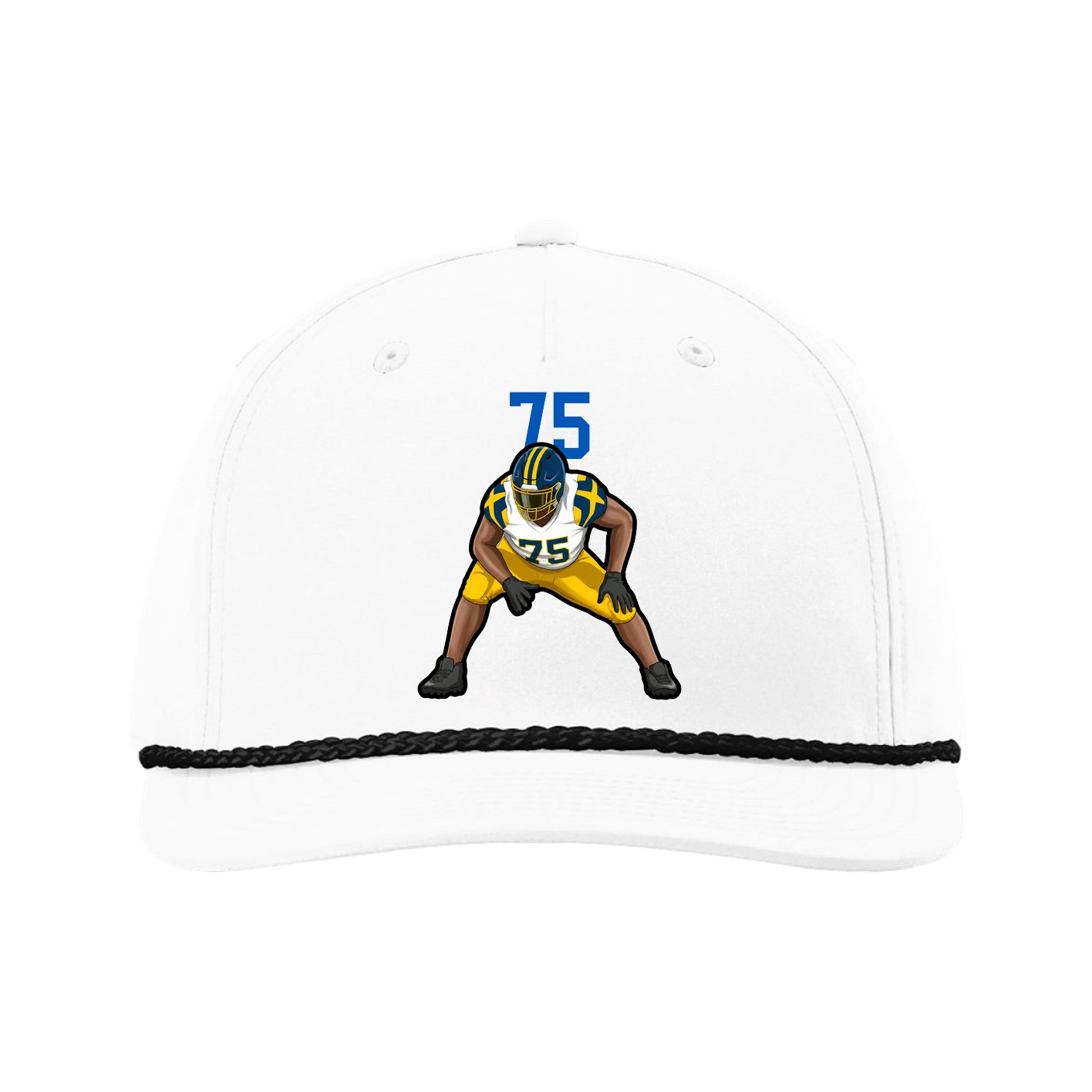 Five-Panel Classic Rope Cap — Number Top in White