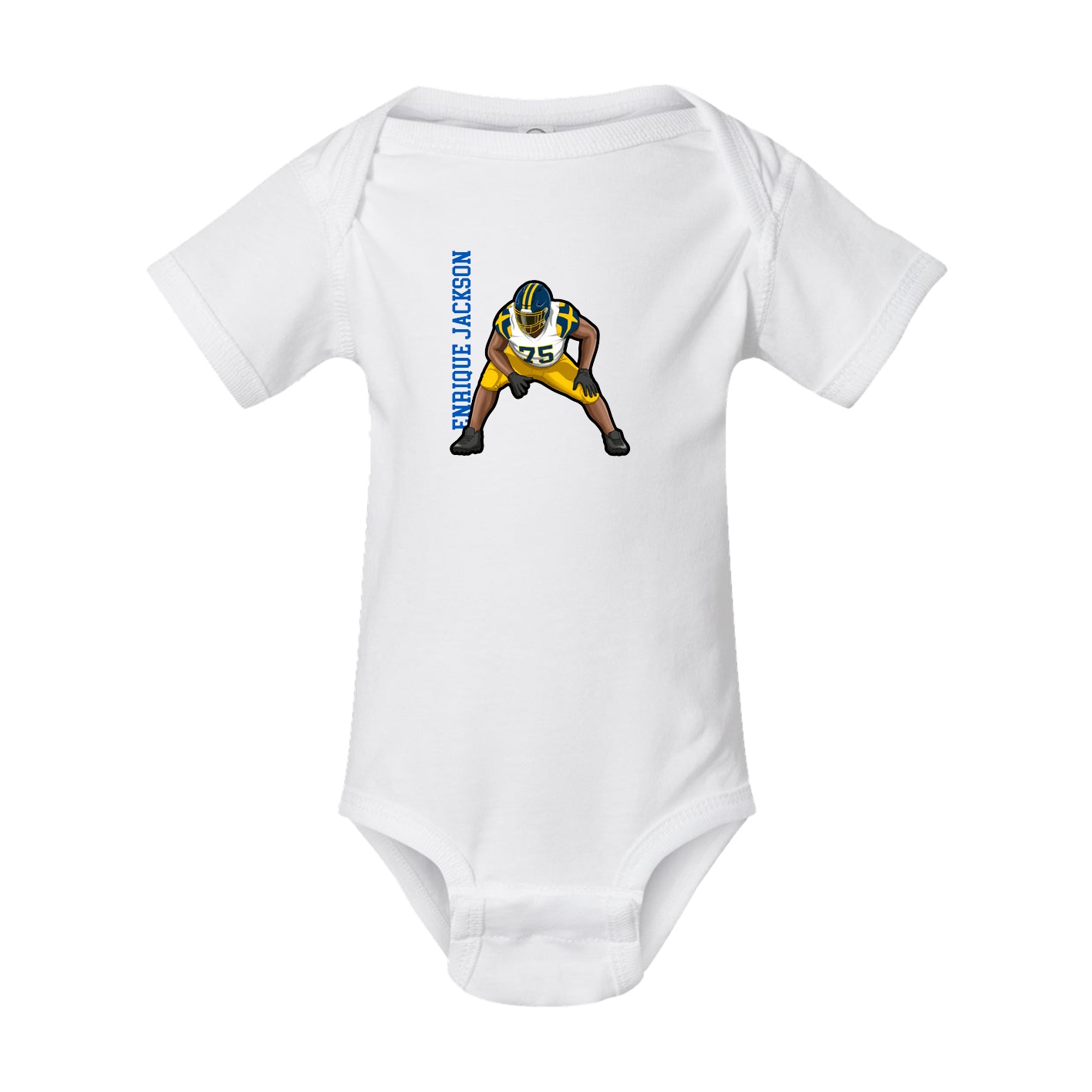 Baby Onesie — Name Vertical in White