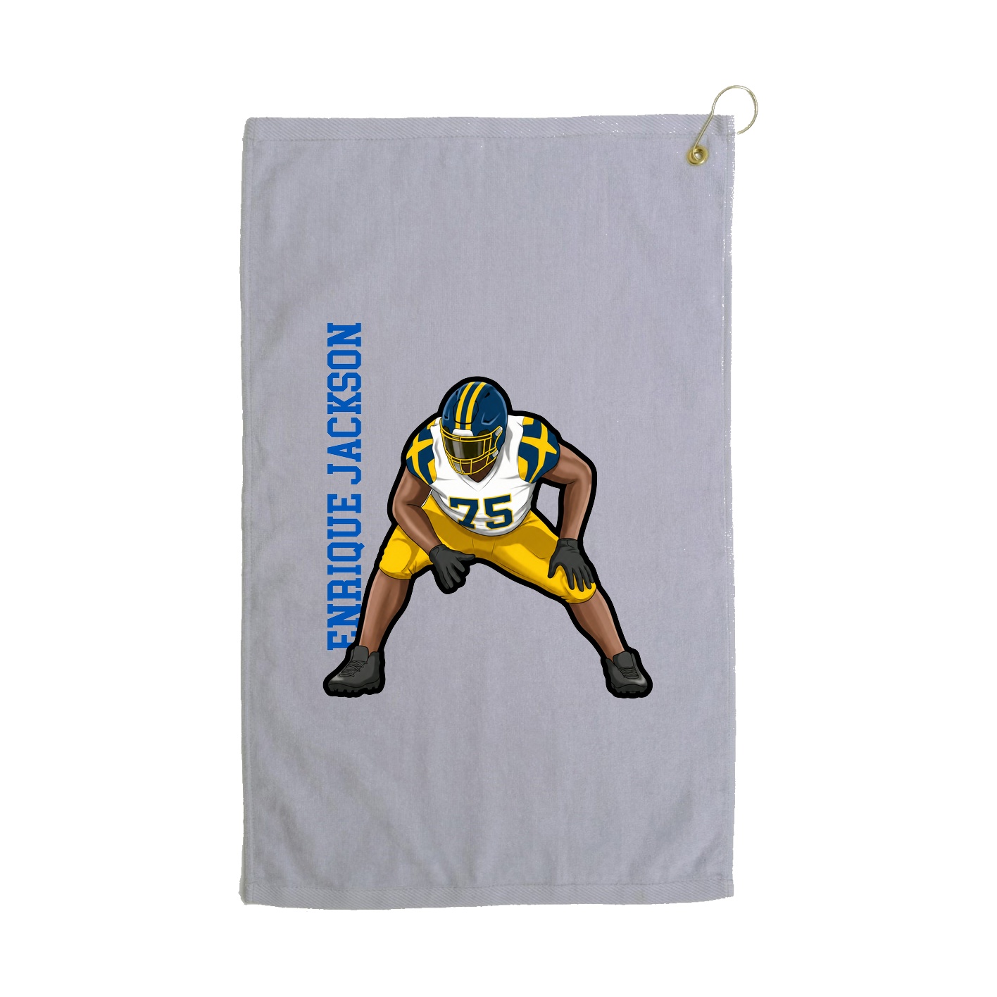 Golf Towel — Name Vertical in Grey