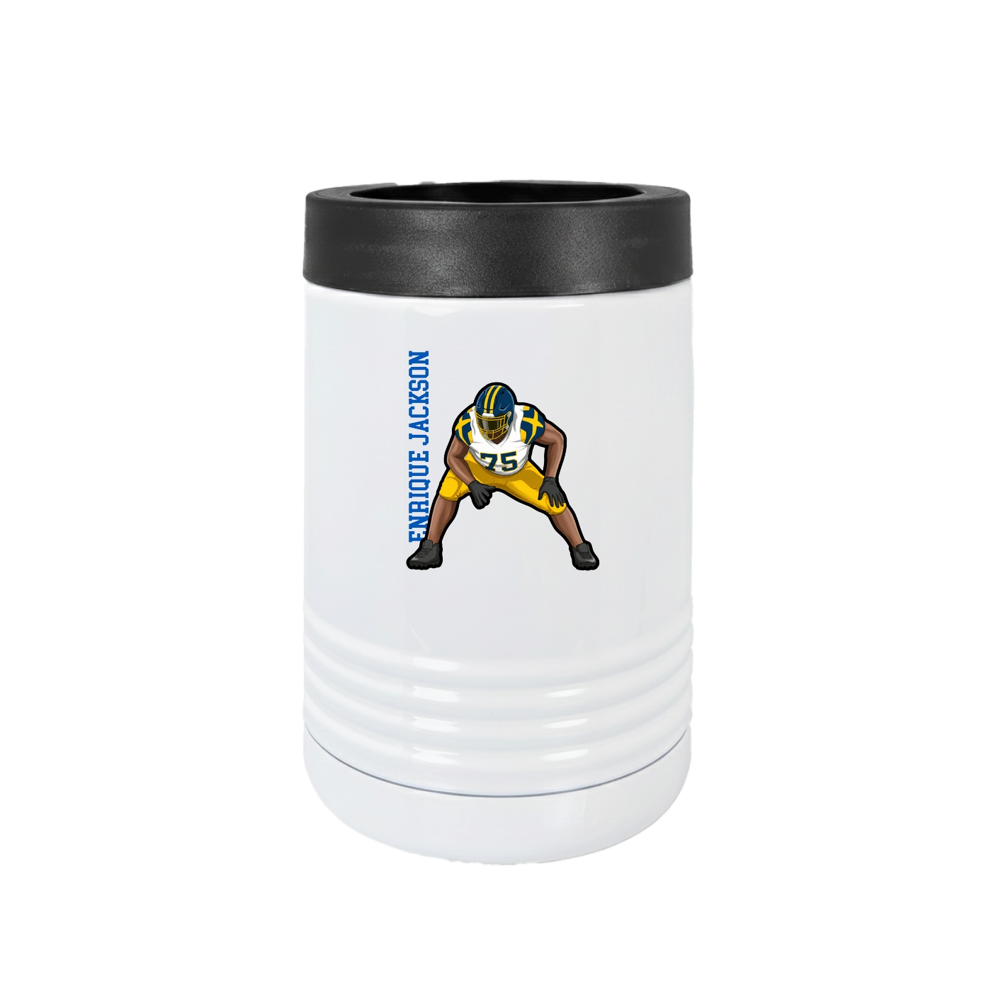 Beverage Holder — Name Vertical in White