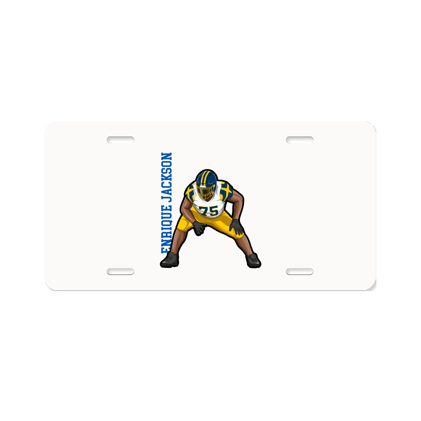 License Plate — Name Vertical in Classic